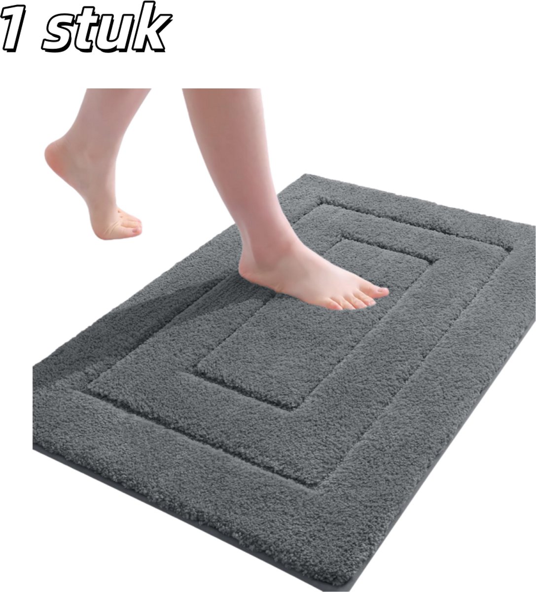 1 stuk - Badmat - Verdikt en zacht - Absorbeert water en is antislip - Machinewasbaar en g