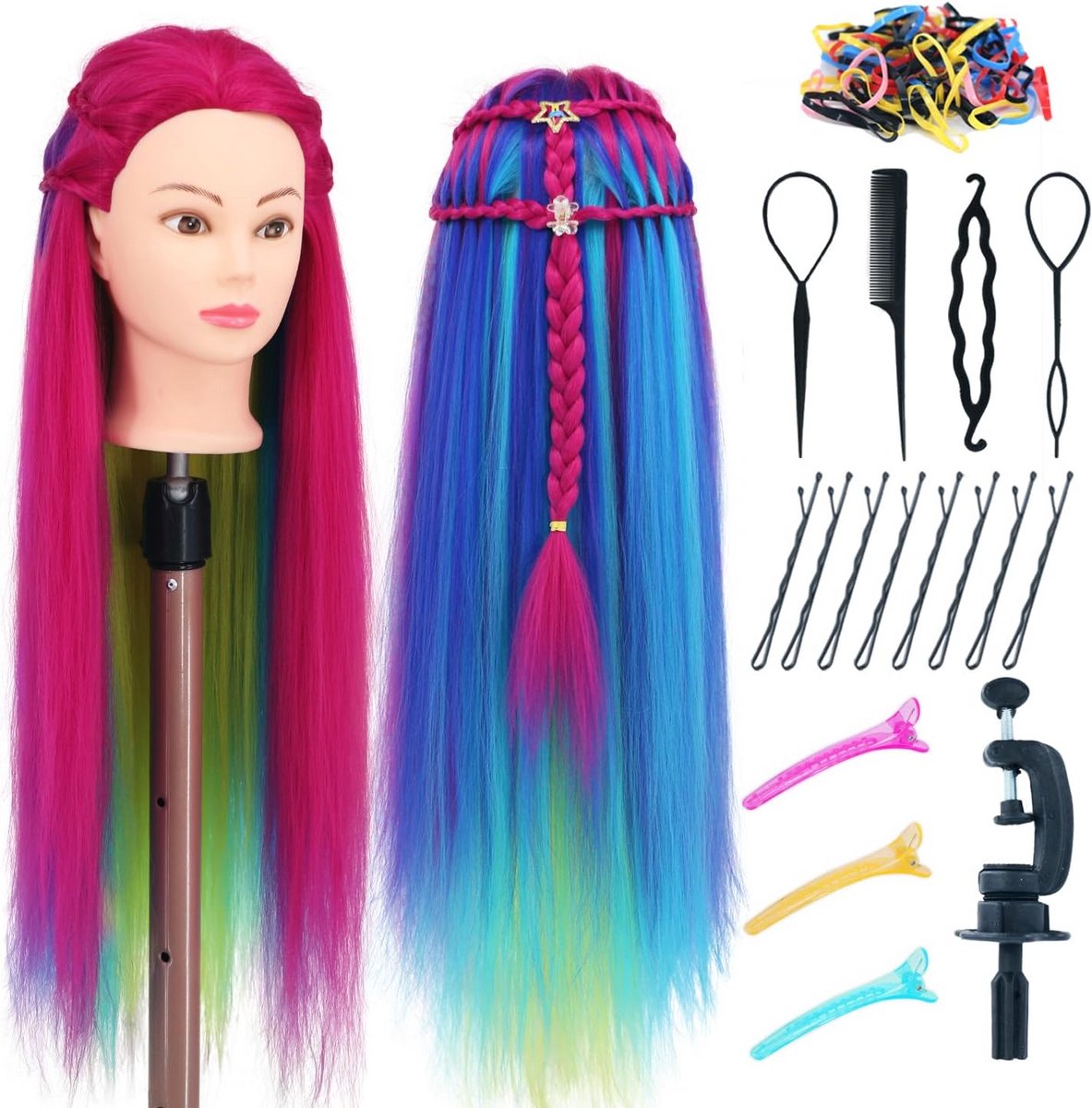 Trainingshoofd Haar Haarstyling Poppenhoofd voor Coiffure en Vlechten