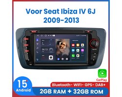 Awesafe Autoradio - Geschikt Voor Seat Ibiza IV 6J 2009 t/m 2013 - Draadloos Apple Carplay & Android Auto - Android 15 - Radio met navigatie - 7 inch HD touchscreen - Radio Scherm - Ram 2GB + Rom 32GB - 2009 2010 2011 2012 2013