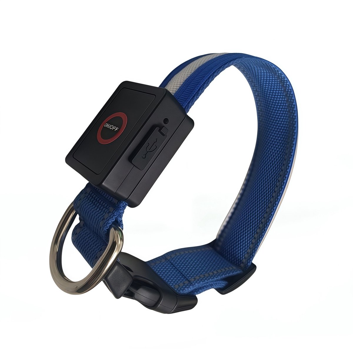 LED-lichthalsband - Honden- en kattenhalsband - USB-oplaadbaar - Nachtlampje - 3 verschillende standen - Veilig - Waterdicht - Verstelbaar - Langdurig gebruik - Geweldig voor huisdieren - Nachtwandelingen - Buiten - Blauw - Maat L