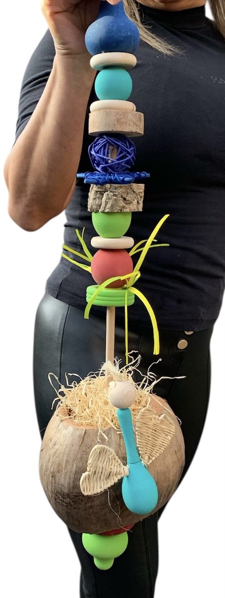 Home en dier -Vogel speelgoed - Papegaaien speelgoed - Coco Stick van Home en dier