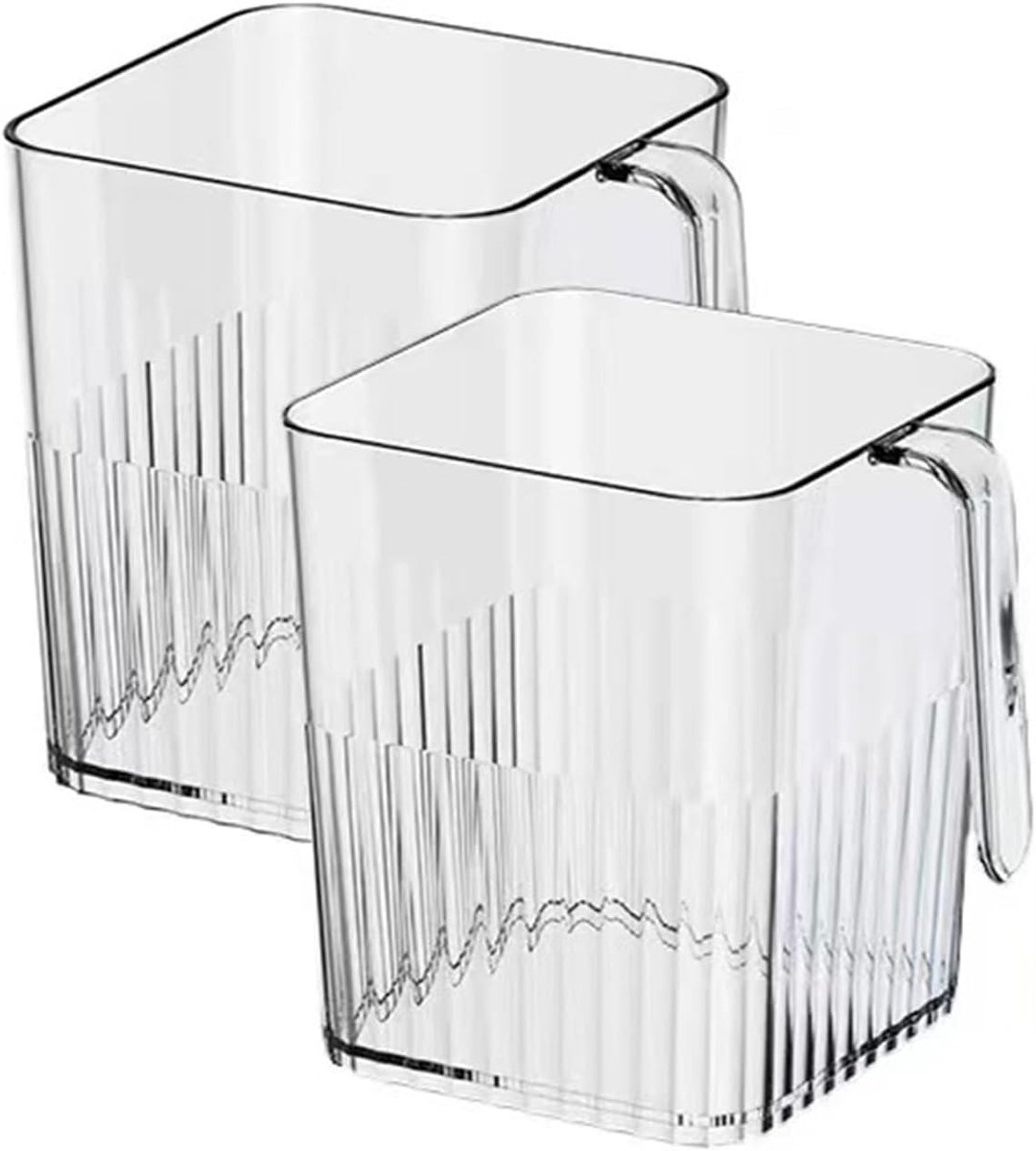 Organiser voor koelkast - Set van 2 - Transparante plastic voedselcontainer met handvatten voor koelkast - Keuken - Snackopslag