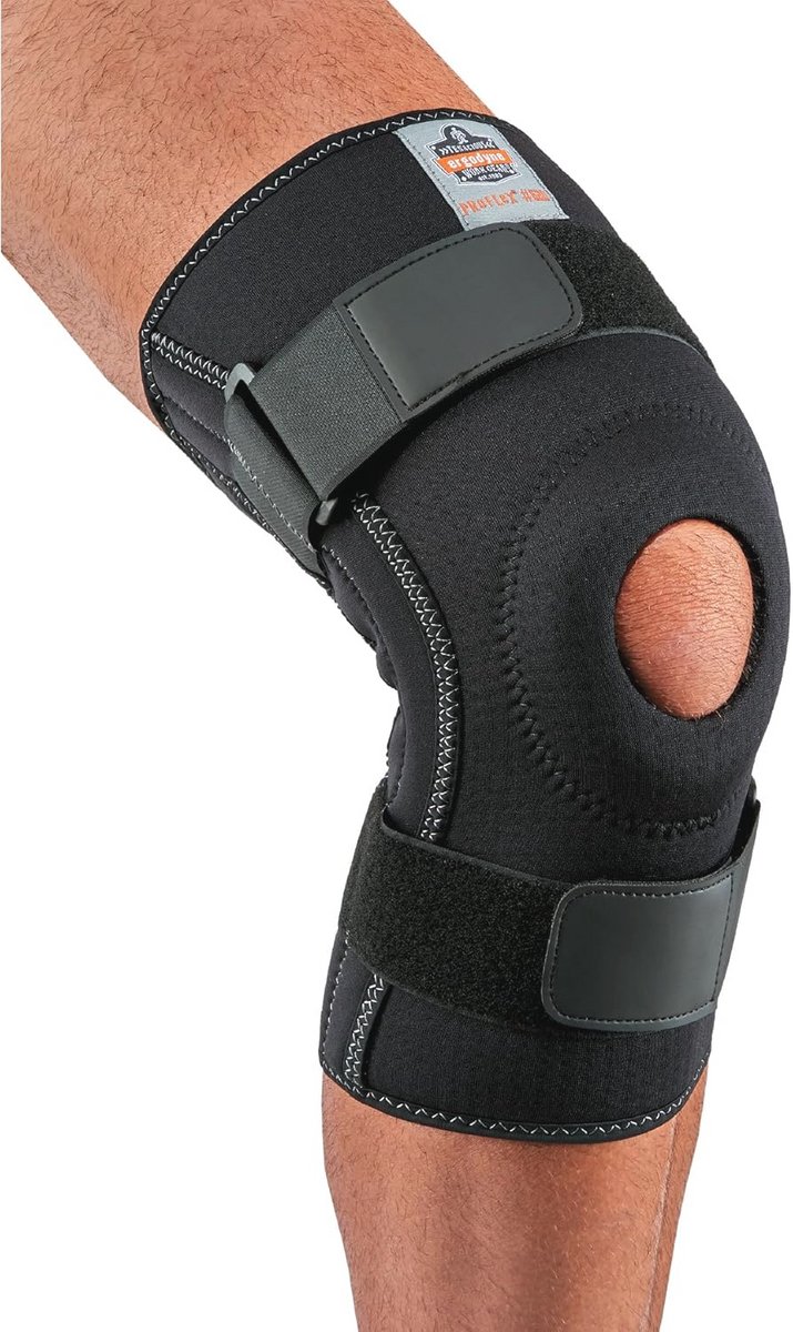 Kniemouw met Open Patella en Spiraal Stays - Zwart - Medium