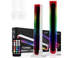 RGB LED Lichtstrip - Muziek Sync TV Achtergrondverlichting - App & Afstandsbediening 16 Miljoen Kleuren - Gaming Verlichting met Bluetooth App - Zwarte Lichtbar voor PC, TV, Slaapkamer Decoratie