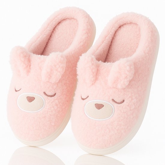Twenty4seven® Bunny Pantoffels Dames - Winter Sloffen - Huisschoenen Roze Konijn - Maat 39/40