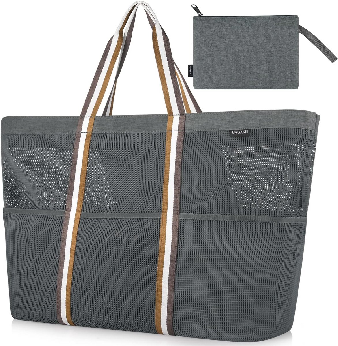 Extra Grote Strandtas met Ritssluiting - Ademend, Duurzaam en Zanddicht - Perfect voor Strand en Reis