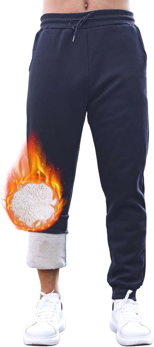 Comfortabele Joggingbroek voor Heren - Warm en Gevoerd - Vrijetijdsbroek met Trekkoord en Zakken