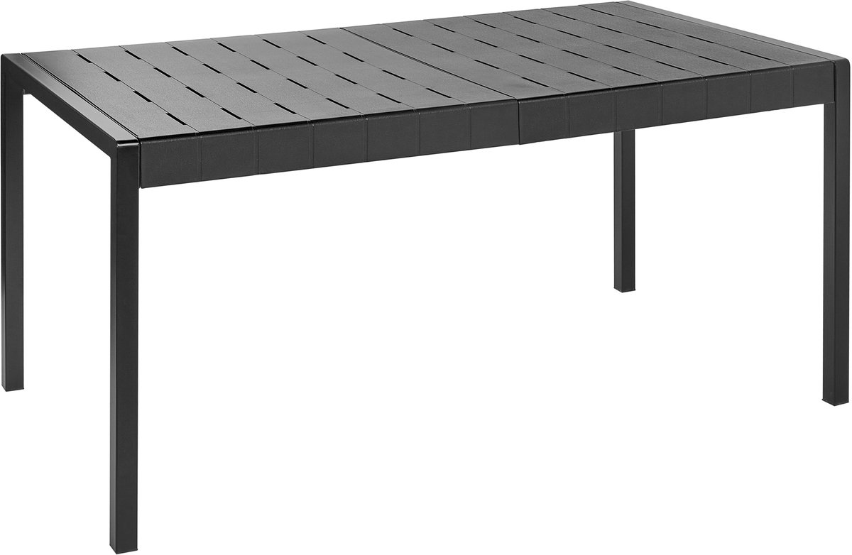 BARTICA - Tuintafel - zwart - 154 x 84 cm - Synthetisch materiaal