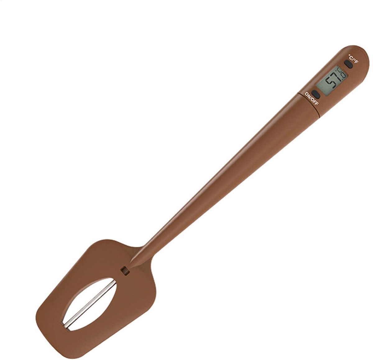 Spatule, Thermometer Spatule, Food-Grade Silicone Roestvrij Staal Kook Temperatuur Monitor Scraper voor Vlees Siroop Chocolade Saus Candy BBQ, 160 g