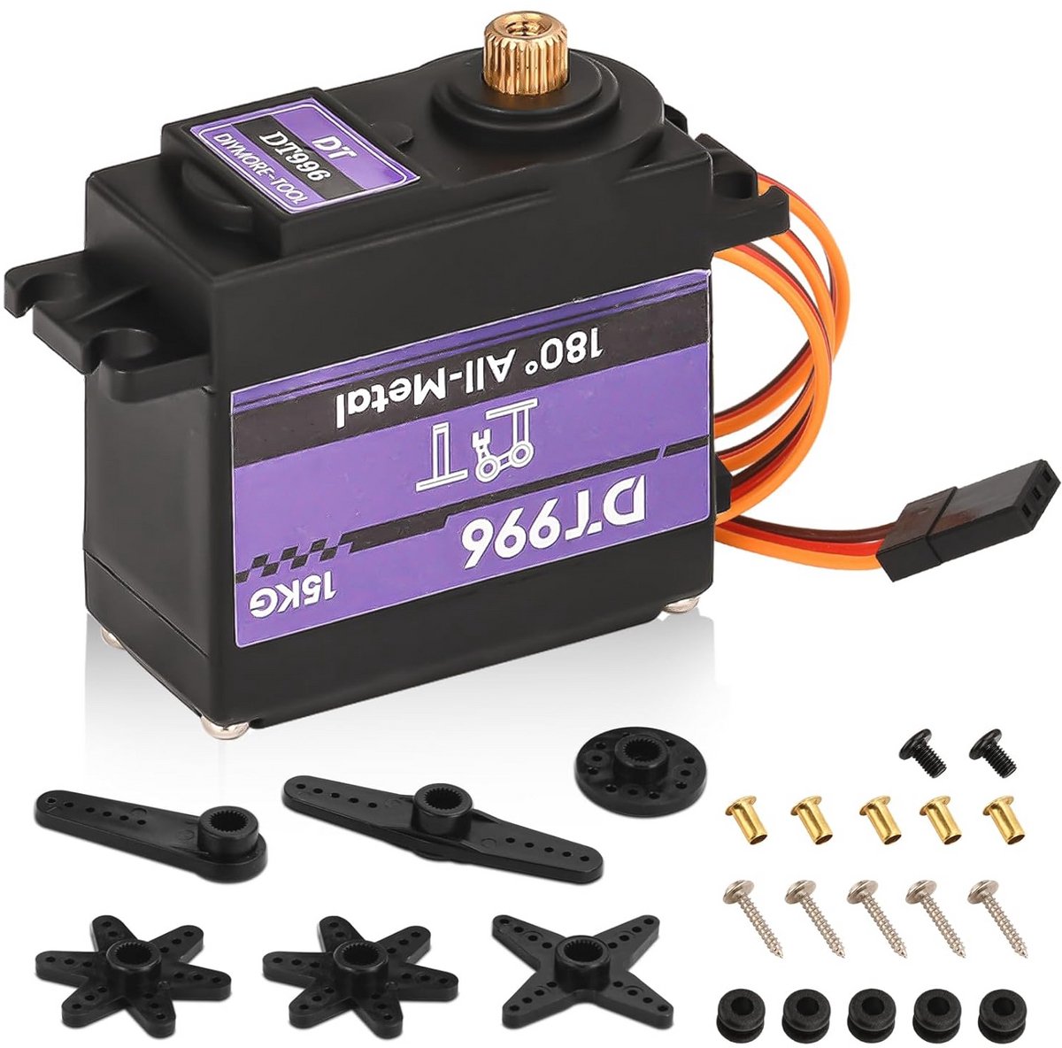 Digitale Servomotor met Hoog Koppel en Metalen Aandrijving voor RC Modellen - 15 kg, 180 Graden