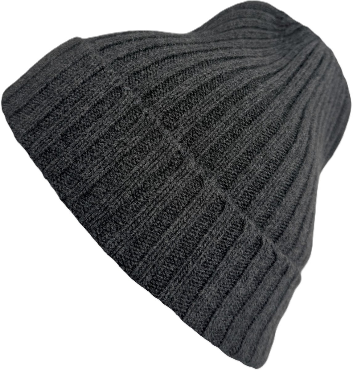 Winter Warme Muts van Extra Fine Merino wol en Kasjmier - Comfortabel en zacht - Made in Italy - Geribbeld