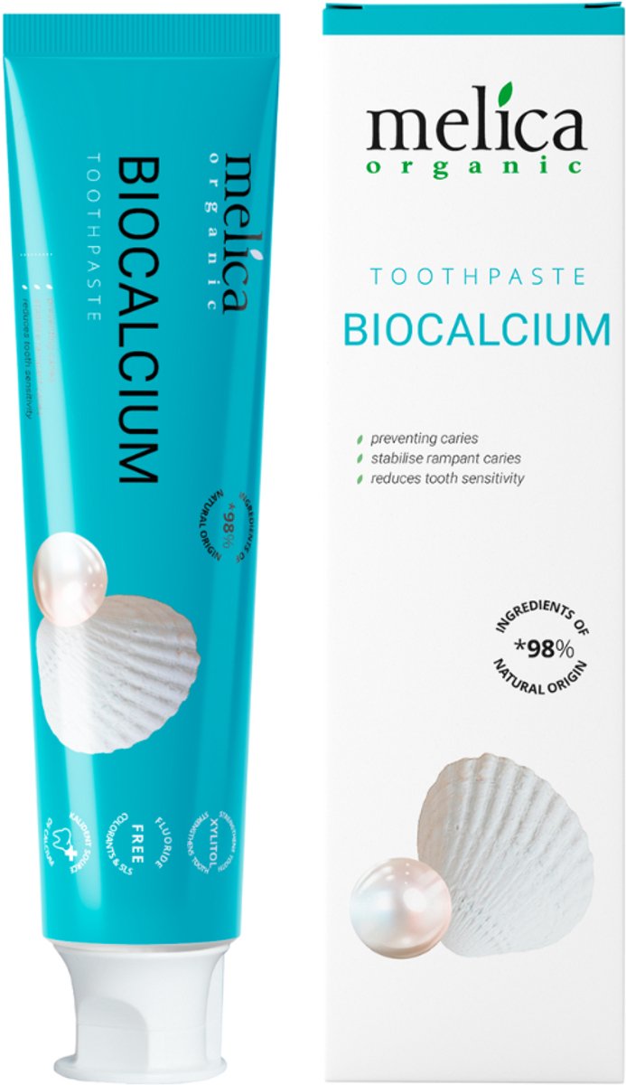 MELICA ORGANIC BIOCALCIUM Tandpasta – Natuurlijk GLAZUURHERSTEL zonder Fluoride 100ml