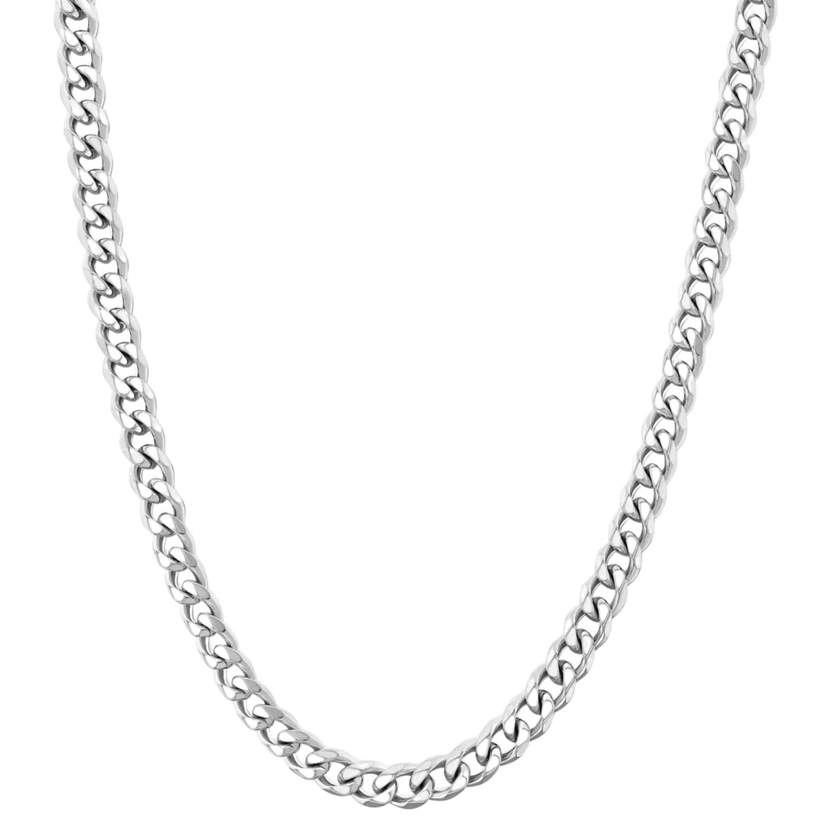 Cuban Link Schakelketting - Zilverkleurig Roestvrijstaal - 5mm - 50cm - Unisex