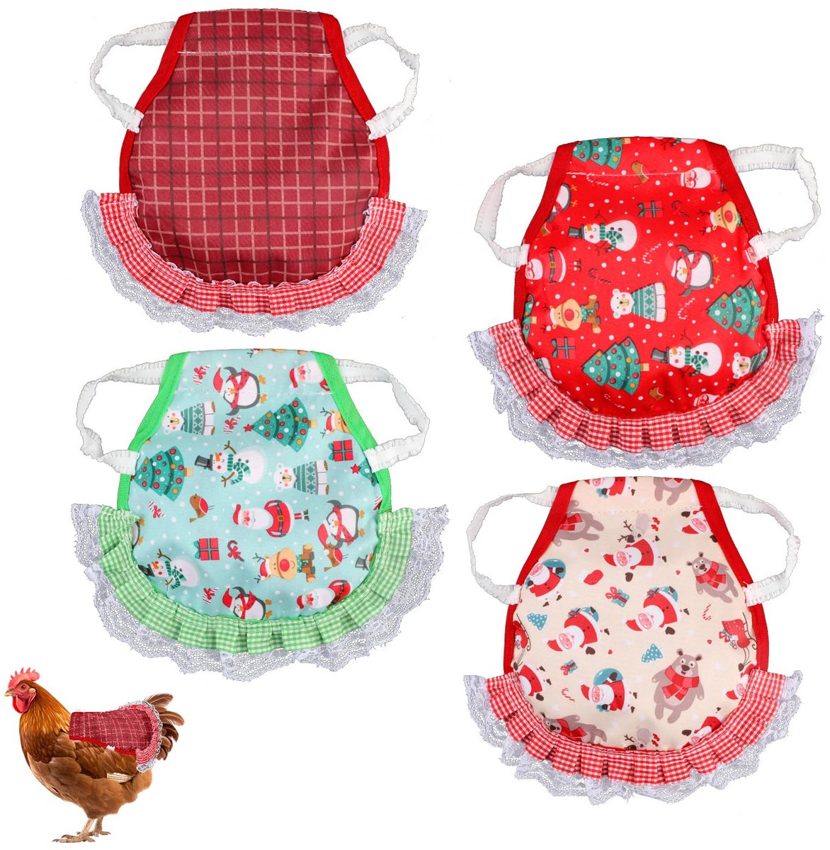 stuks kippenzadels voor hennen, kippenjas van premium polyester, kippenzadels voor hennen ter bescherming van de rugveren, praktische benodigdheden voor kleine tot middelgrote hennen