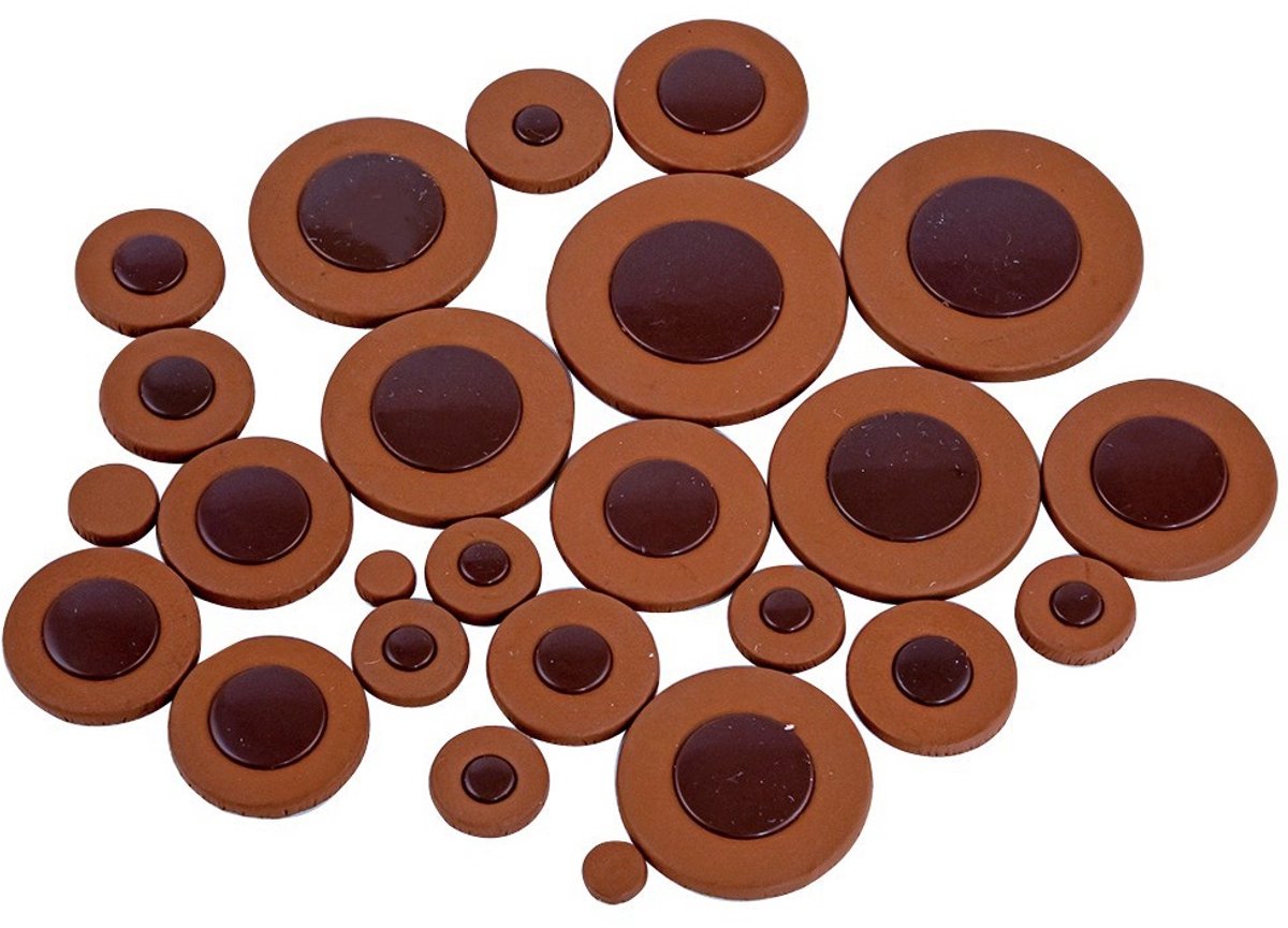 WK 25-delige Leren Pads voor Altsaxofoon – Professionele Schapenvacht Pads met ABS Klankreflectie – Bruine Saxofoon Polsters