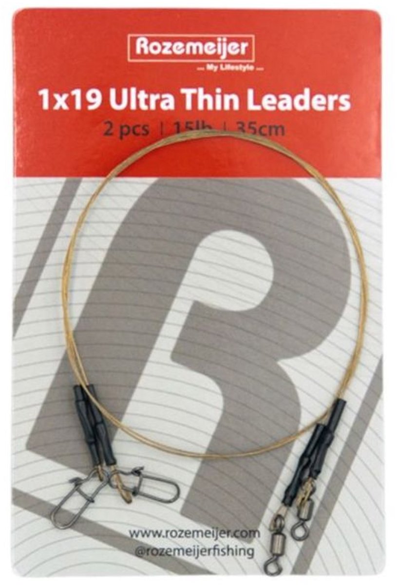 Rozemeijer 1x19 Ultra Thin Leaders 15lbs 6.8kg 35cm
