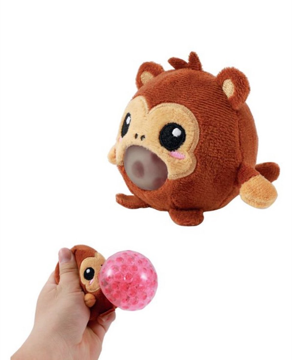 iTotal Mini Zachte Squishy Stressbal MONKEY Aap 7.5x7.5x7.5cm | Anti-Stress Bal Voor Hand - Voor Kinderen, Peuters & Volwassenen - Siliconen - Sensorisch Speelgoed - Fidget Toys - Onderarm Trainer