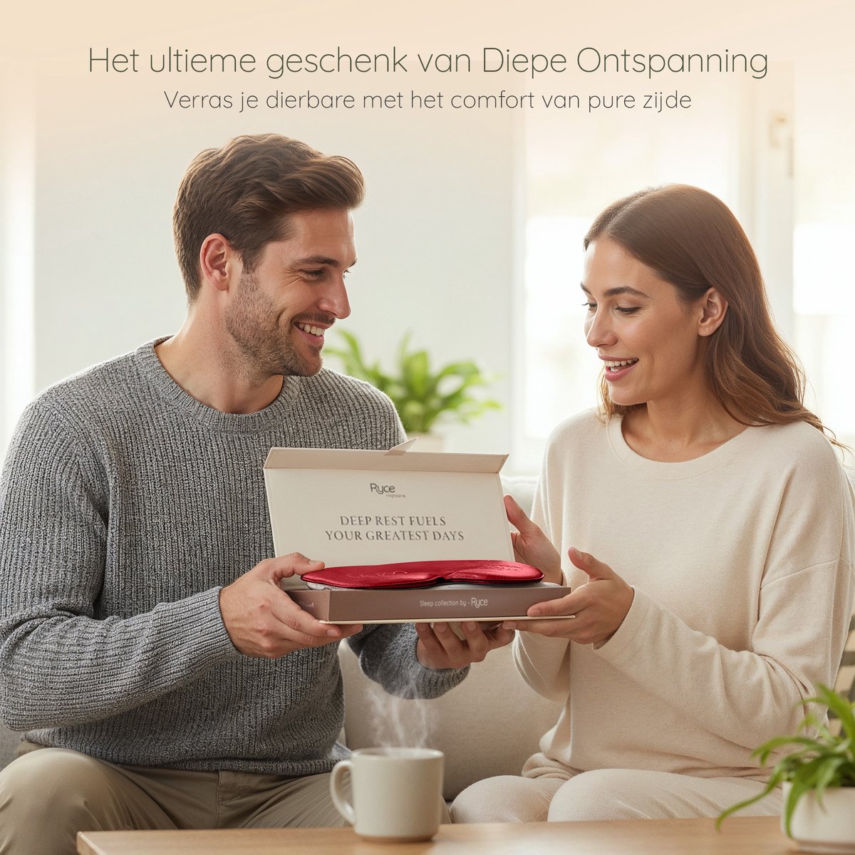 Ryce® Zijden Slaapmasker - Oogmasker - Vrouwen & Mannen - Cadeau - Rood — afbeelding 2