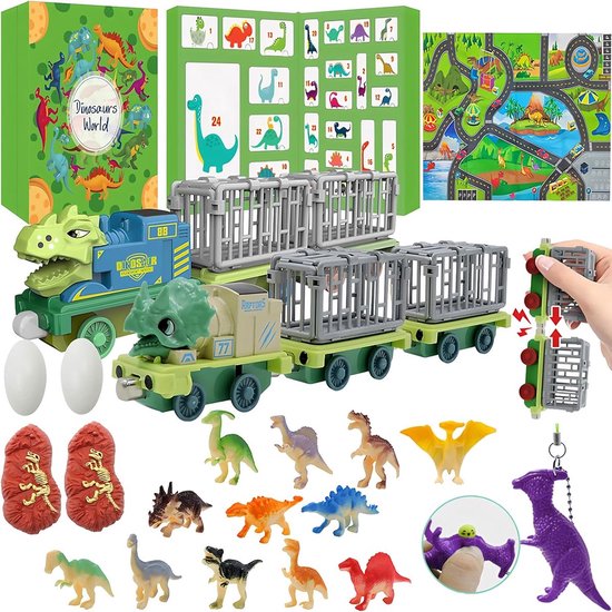 Dinosaur Park Kerstkalender Dinosaurus Adventskalender – 24 Verrassingsfiguren Voor Aan De Kerstboom Kerst Aftelkalender 24 Figuren