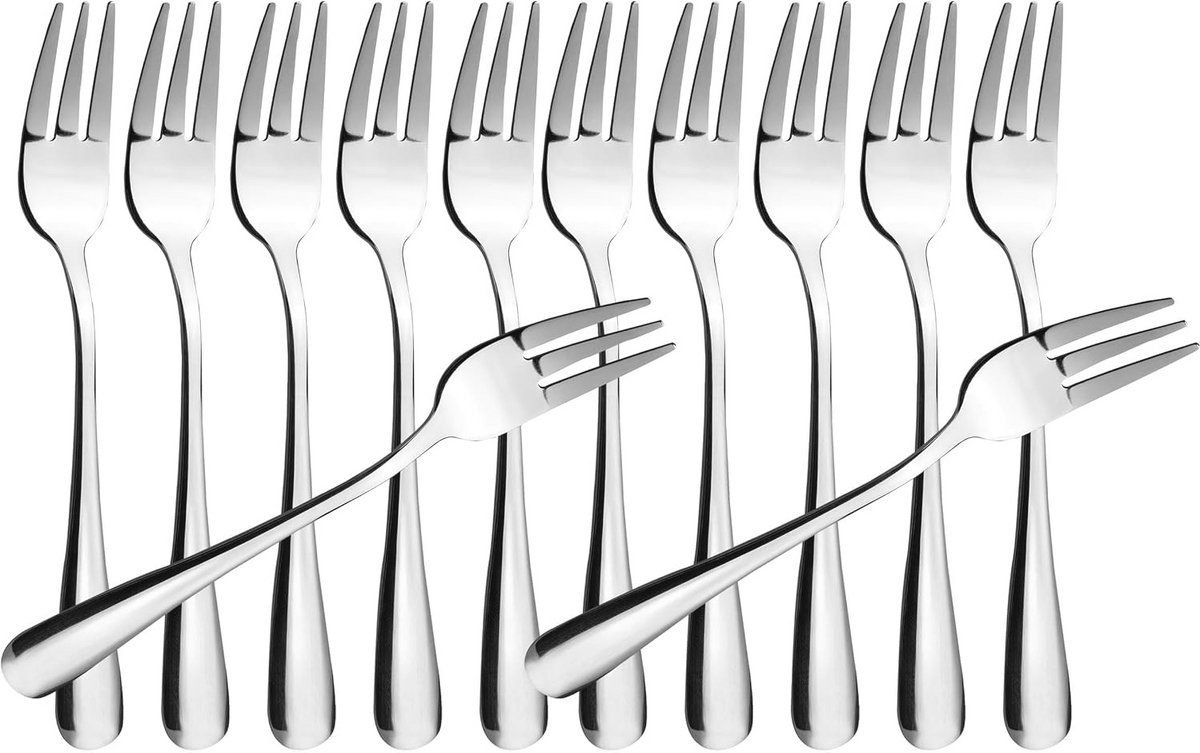 Stainless Steel Dessert Forks - 12 Pieces, 14.5 x 2 cm