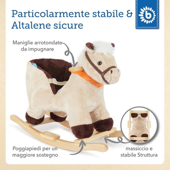 Pluche Schommeldier Paard voor Baby's - Hobbelpaard vanaf 9 maanden van Merkloos — afbeelding 4
