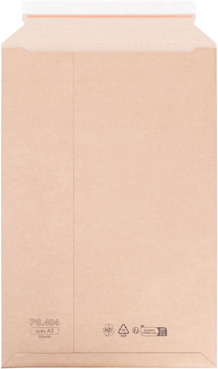 Golfkartonnen Enveloppen 100 Stuks 330 x 490 mm voor A3 Verzendtas