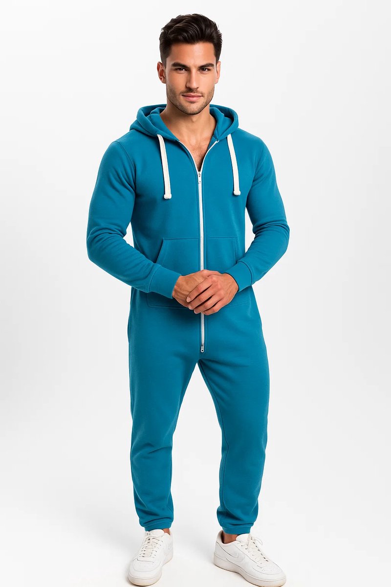 Turquoise Onesie - Huispak - Onesie mannen - Onesie Vrouwen - Maat S