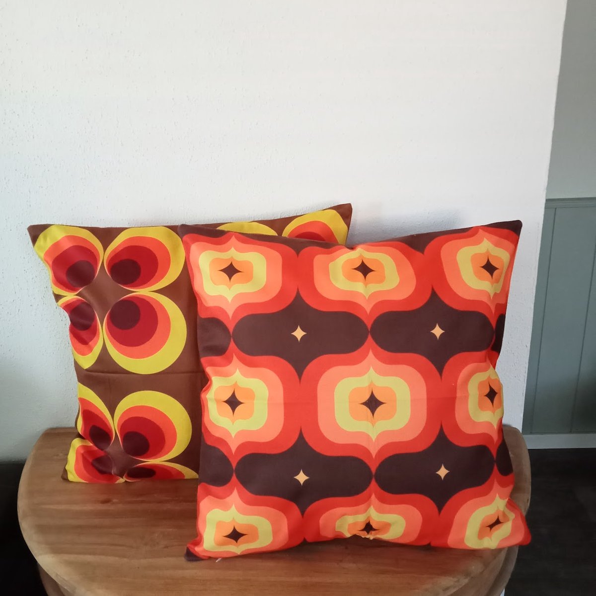 Kussenhoezen - Retro kussenhoes set van 2 - 45 x 45 cm - Exclusief binnenkussen