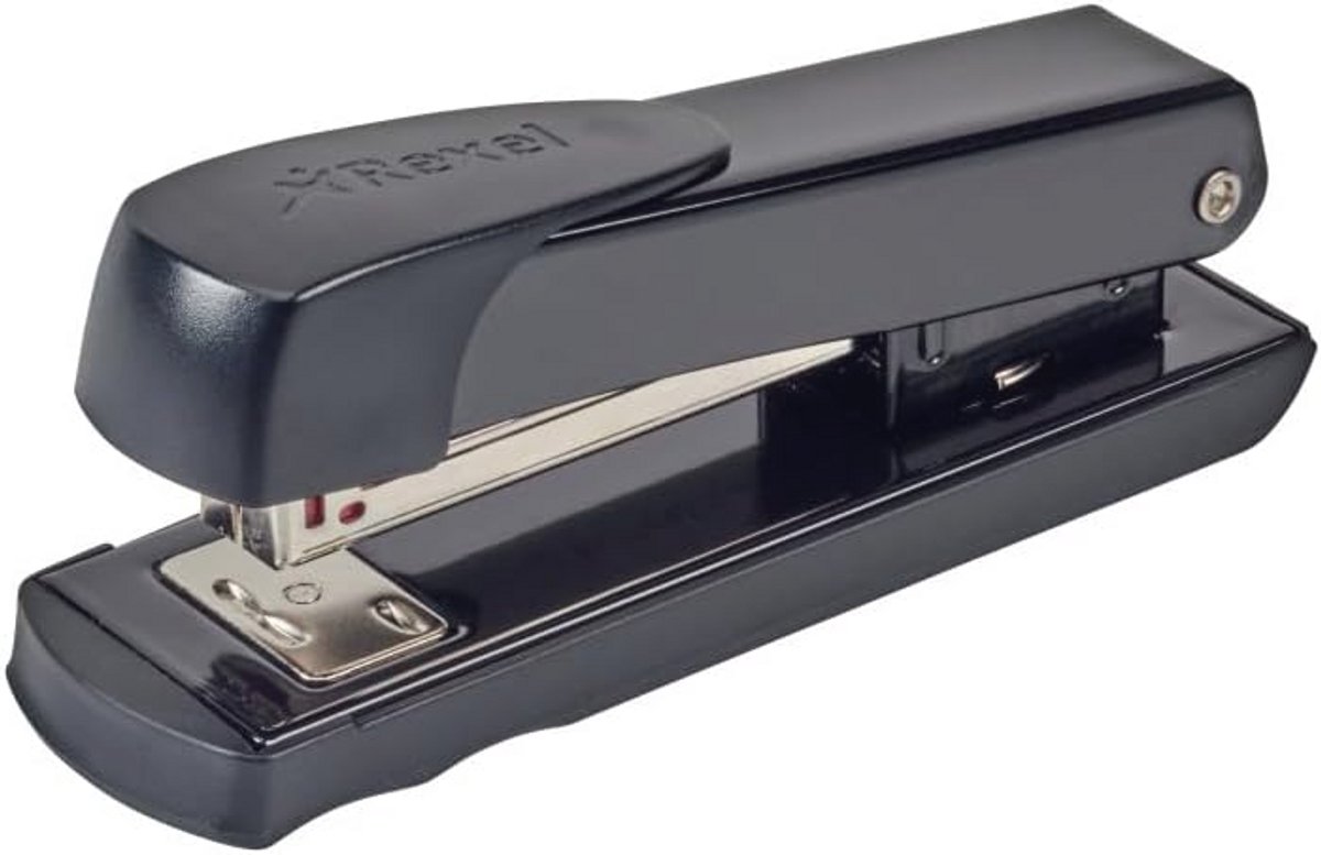 Halve Strip Nietmachine voor 20 Vellen - Metalen Lichaam, Geschikt voor 24/6 en 26/6 Nietjes, Zwart