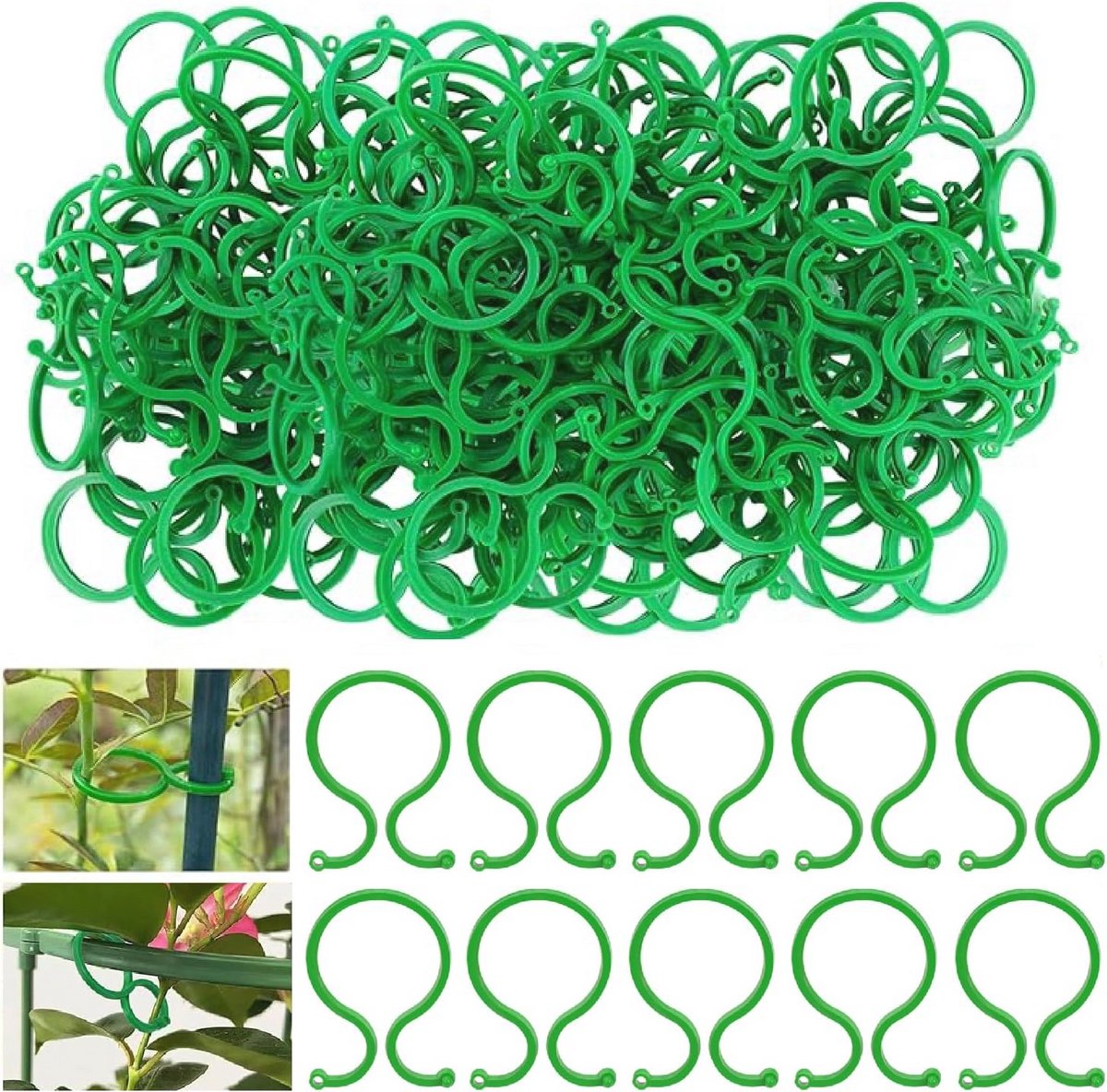 200 Stuks Plantenclips voor Klimplanten - Herbruikbare Plantenbevestiging voor Tomaten, Bloemen en Groenten