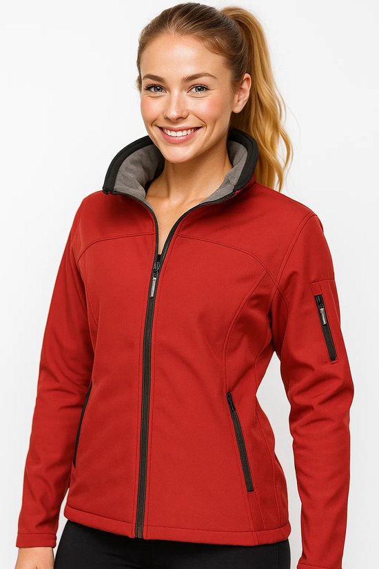 Imperméable Softshell imperméable 3 couches rouge pour femme - Taille S