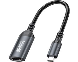 AdroitGoods USB-C naar HDMI Adapter 4K – Premium Type-C naar HDMI Conversie, Versterkte Kabel, Stabiele Hoge-Resolutie Display-uitbreiding voor Laptops, Tablets, Telefoons en Monitoren - 4K 60Hz – Thunderbolt 3/4 - Zwart