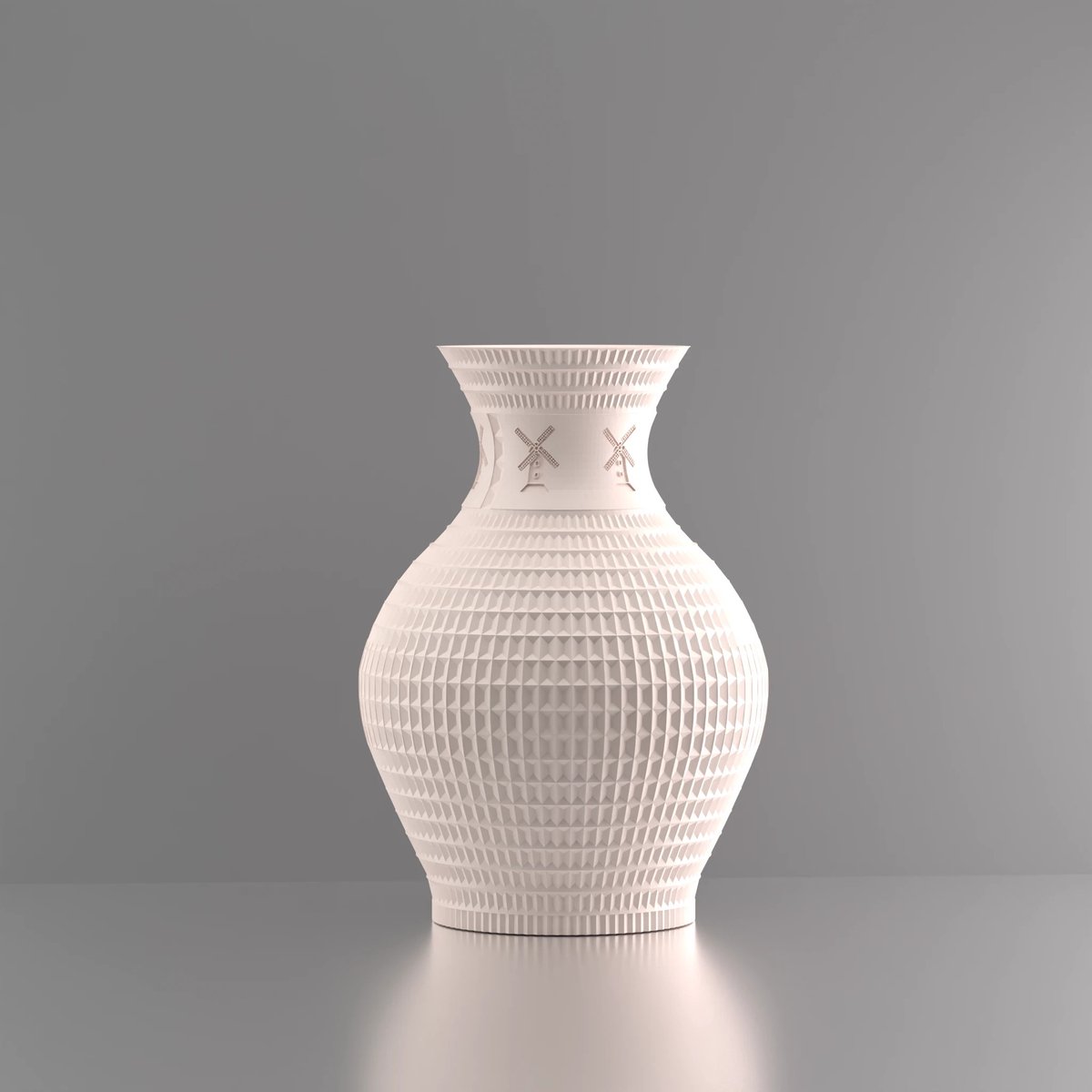3d-gezellig Athene met molen - Vaas - Beige - Maat 20 cm - 100% gerecycled PLA (bioplastic)