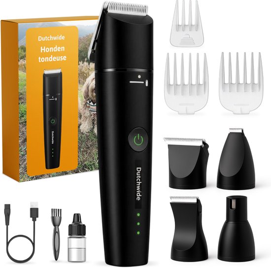 Dutchwide hondentondeuse – draadloos – fluisterstil – dikke vacht