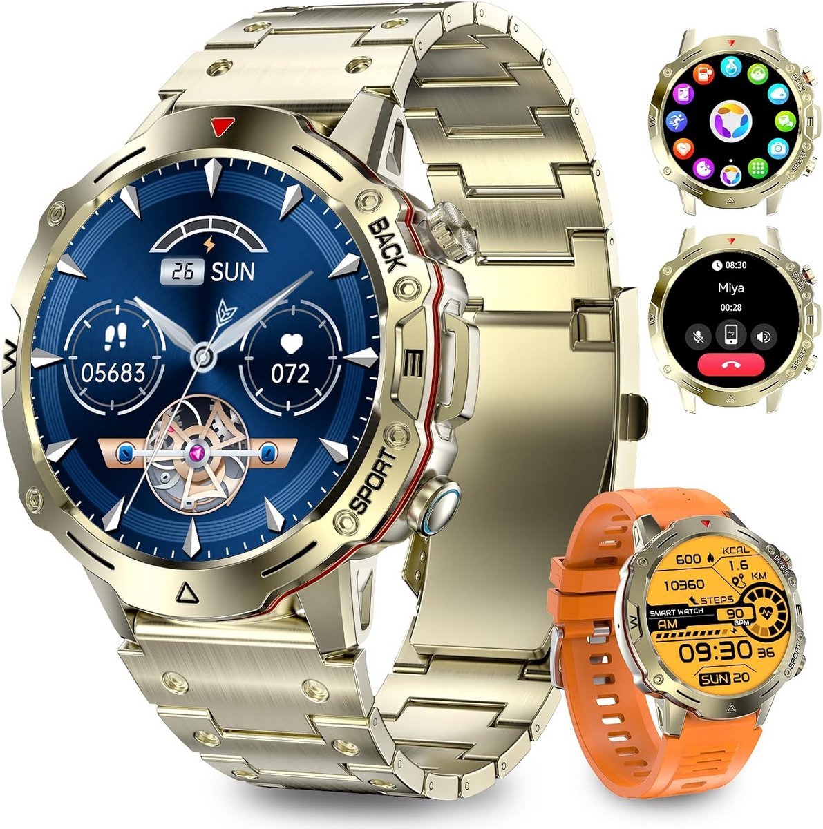Smartwatch heren met hartslagmeter en slaapmonitoring