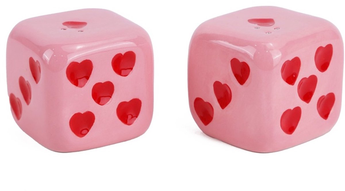 Aardewerk peper en zoutstel dices 5,5x5,5x5,5cm