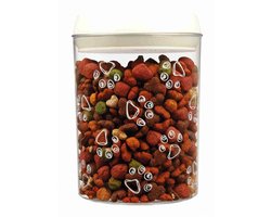 Cocapet voerpot - bewaardoos - voor hondensnacks - snoepjes - .. 17.5 cm - 1.5 liter - wit / transparant - afsluitsysteem op deksel met rubber