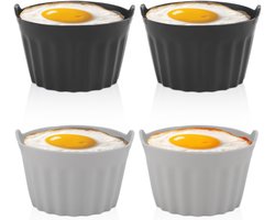 Set van 4 - Siliconen muffinvormpjes - Antiaanbak siliconen bakvormpjes - Cupcakevormpjes - Herbruikbaar - Eiervormpjes voor de airfryer - Bakaccessoires - Geschikt voor cupcakes, puddingen en eiertaartjes