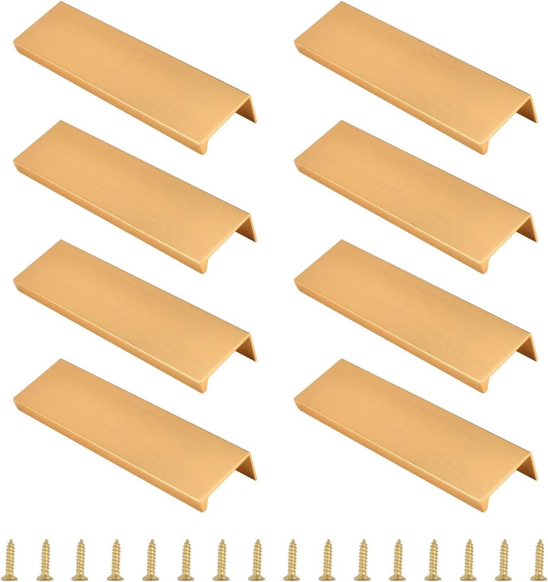 Ronte - Moderne ladehandvat set van 8 stuks, aluminiumlegering, verborgen handvat, kleding