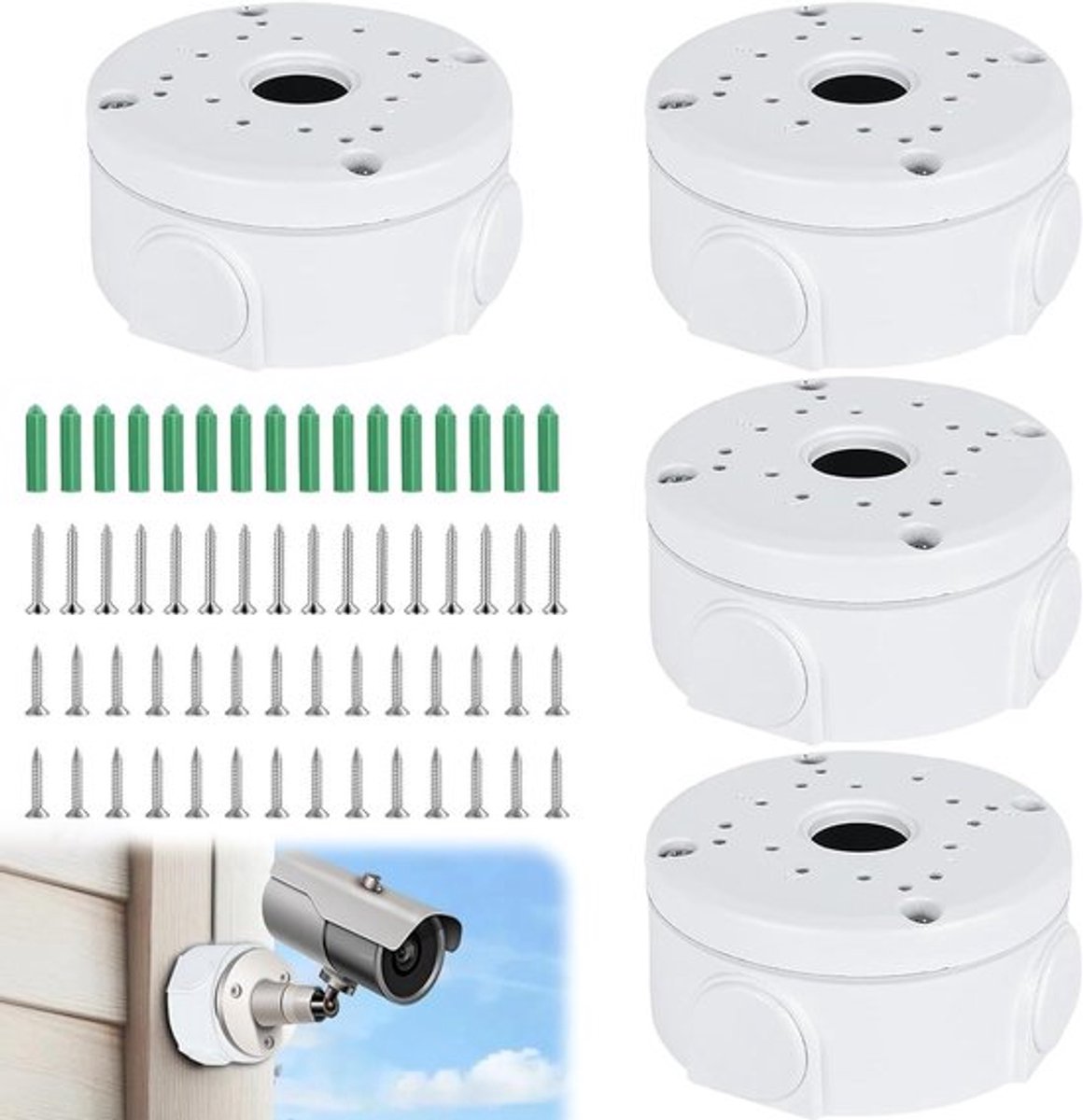 Waterdichte Kunststof Camera-Aansluitdoos voor Bullet Bewakingscamera - Junction Box (Wit)