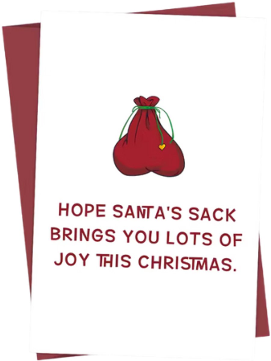 Kerstkaart Kerstman - "Hope Santa's Sack Brings You Lots Of Joy This Christmas" - Grappige Kaart van Enluxe