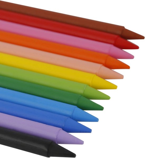 Wascricrayons 12 cm voor kinderen - 24 kleuren (inclusief metallic) - Set van 12 - Veilige grip voor kleine handjes — afbeelding 3