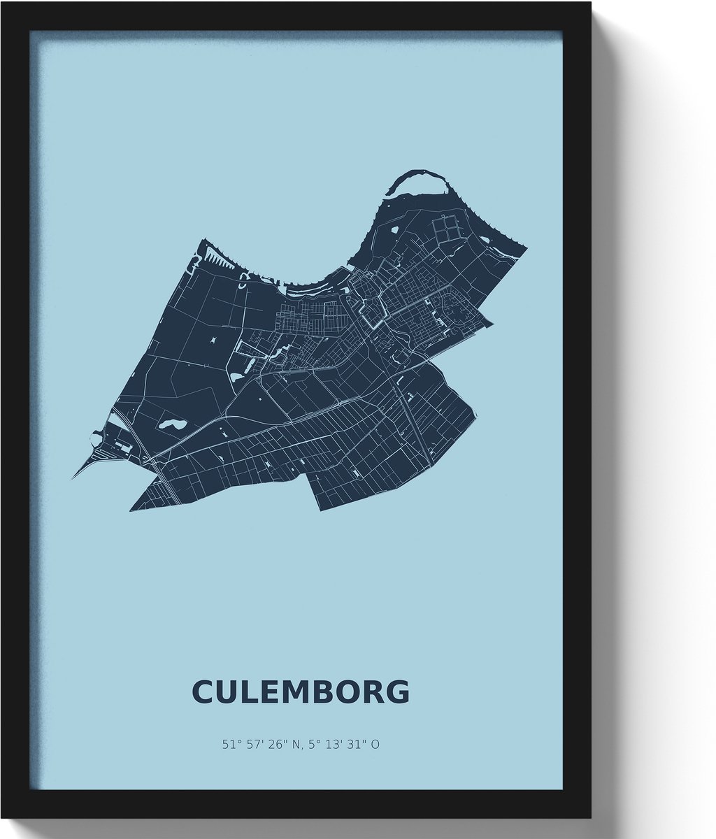 Poster Culemborg A3 - 30 x 42 cm - Blauw (Exclusief Lijst)