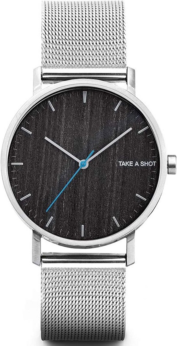 Houten Horloge met Houten Wijzerplaat, Echt Leren Armband of Roestvrijstalen Armband, Ø 40 mm, Analoge Polshorloge met Behuizing van Roestvrijstaal