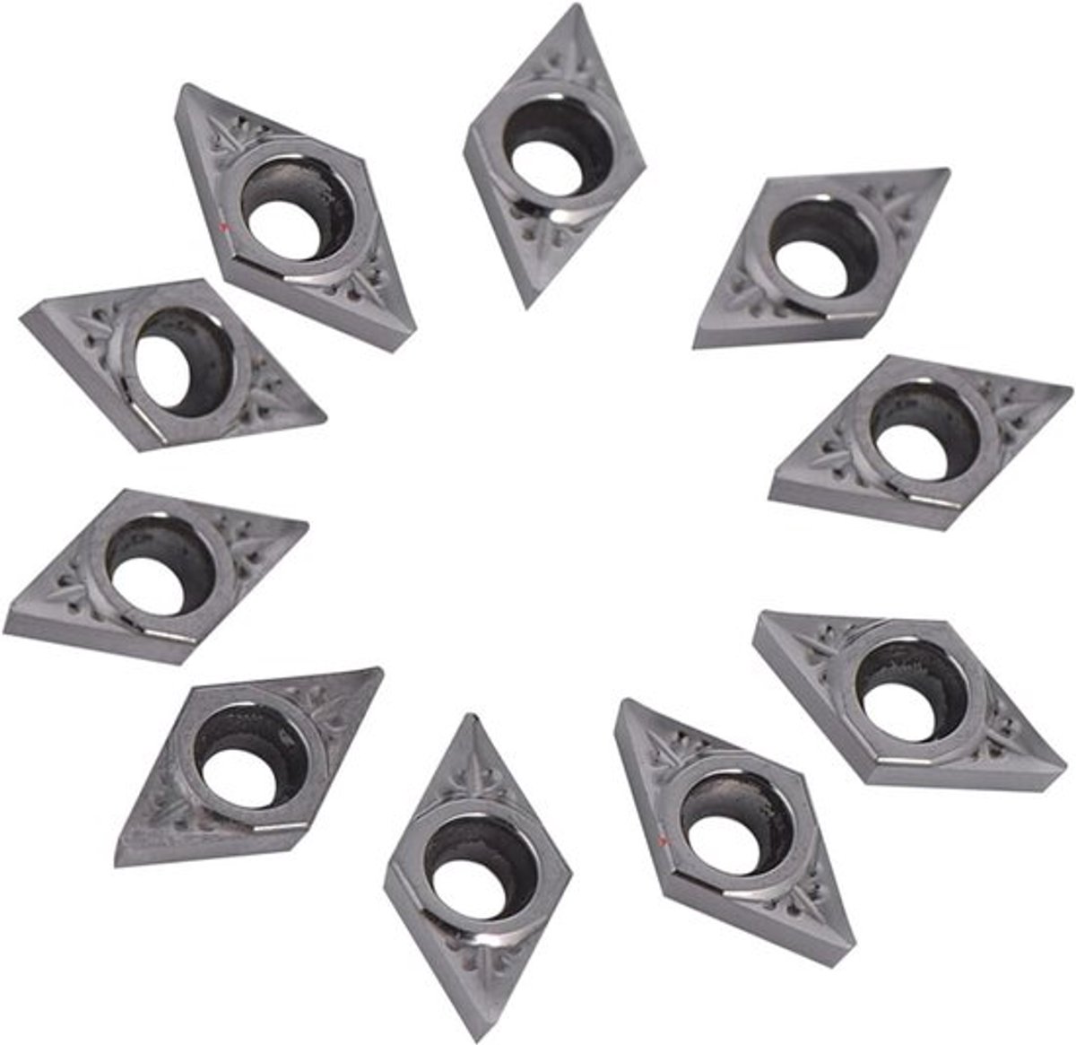 10 stks/set CNC Carbide Tip Inserts Blade Cutter Draaibank Draaigereedschap met Doos DCGT070204-AK voor het Snijden van Aluminium Koperlegering en Andere Non-ferro metalen