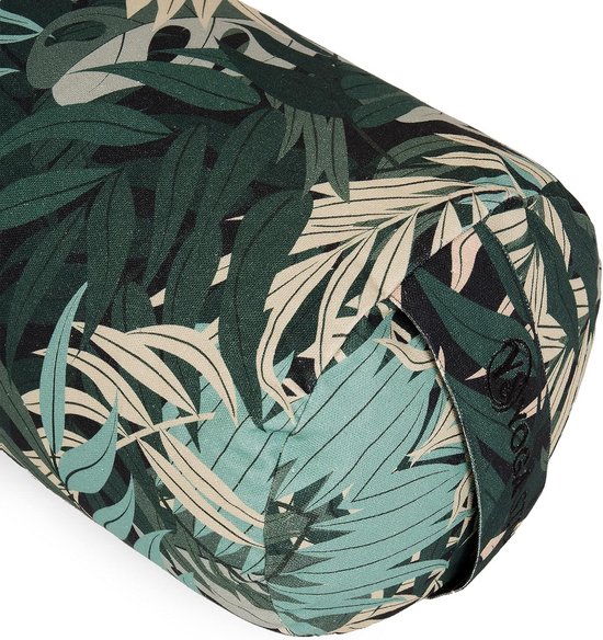 Organische Boekweit Bolster voor Yoga - Verwijderbare Katoenen Hoes, 61x23cm, Green Jungle Design — afbeelding 3