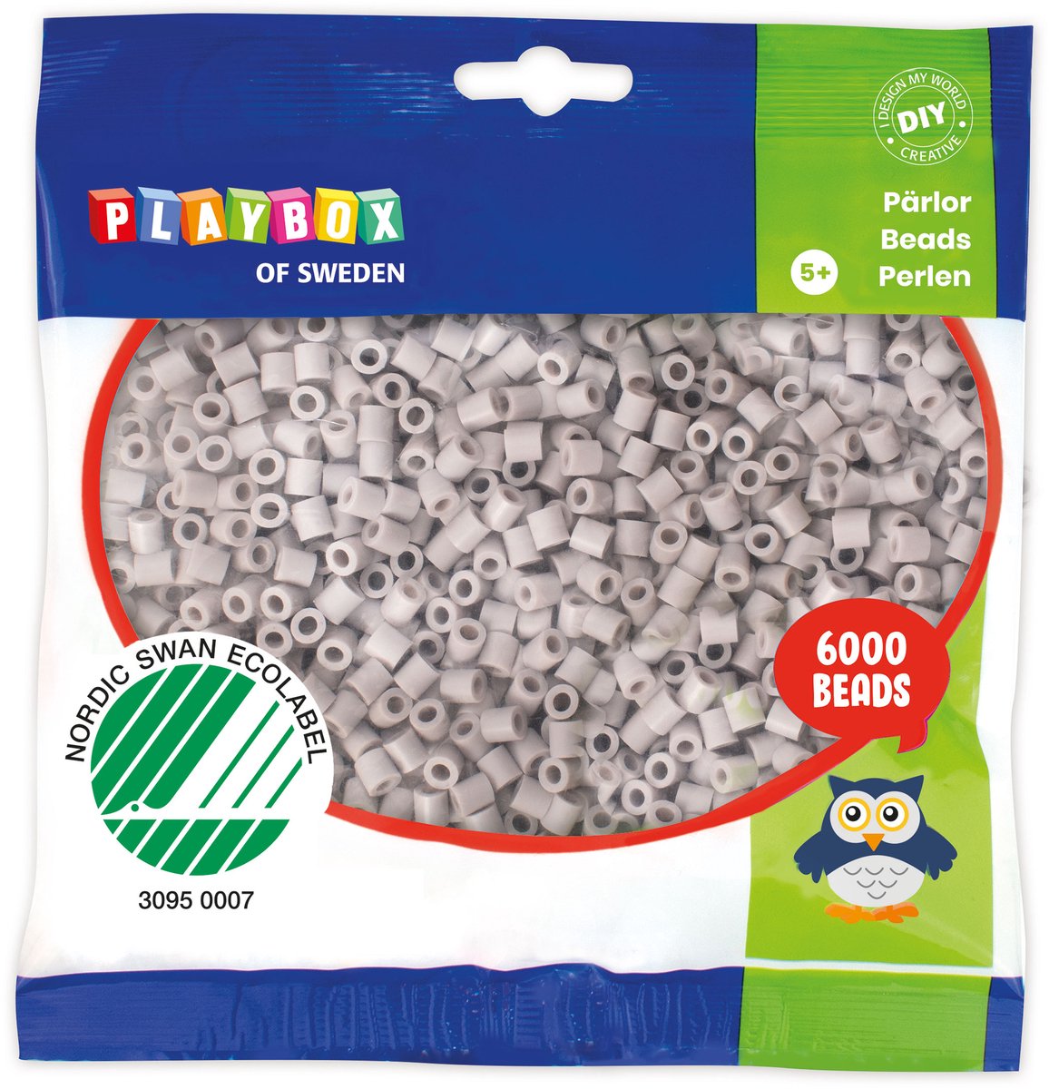 Playbox midi strijkkralen 6000 stuks grijs