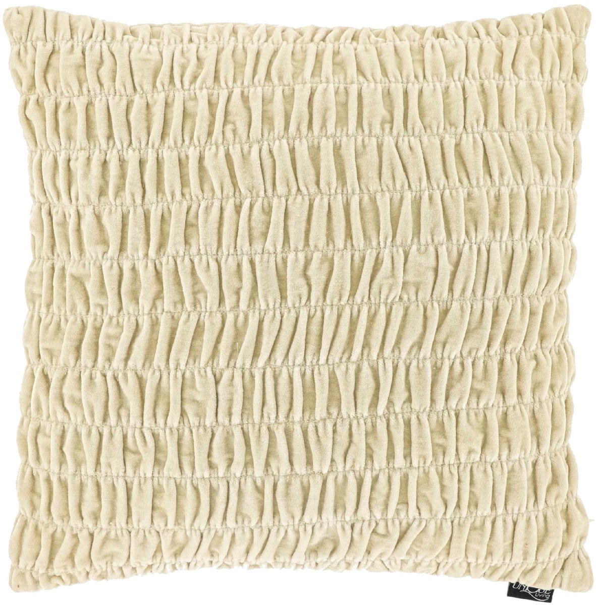 Unique Living Sierkussen Marjo - Velvet - Creme - 45x45 cm (BxD) - Dove White Creme/Wit