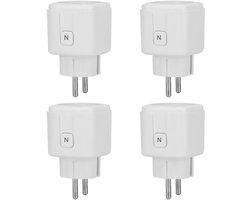 GELLDG Slim wifi-stopcontact - Wifi-stopcontact voor thuis - Met energiemonitoring, timer en toegang op afstand - 16A - Compatibel met Alexa, Google Home en SmartThings - Verpakking van 4 stuks