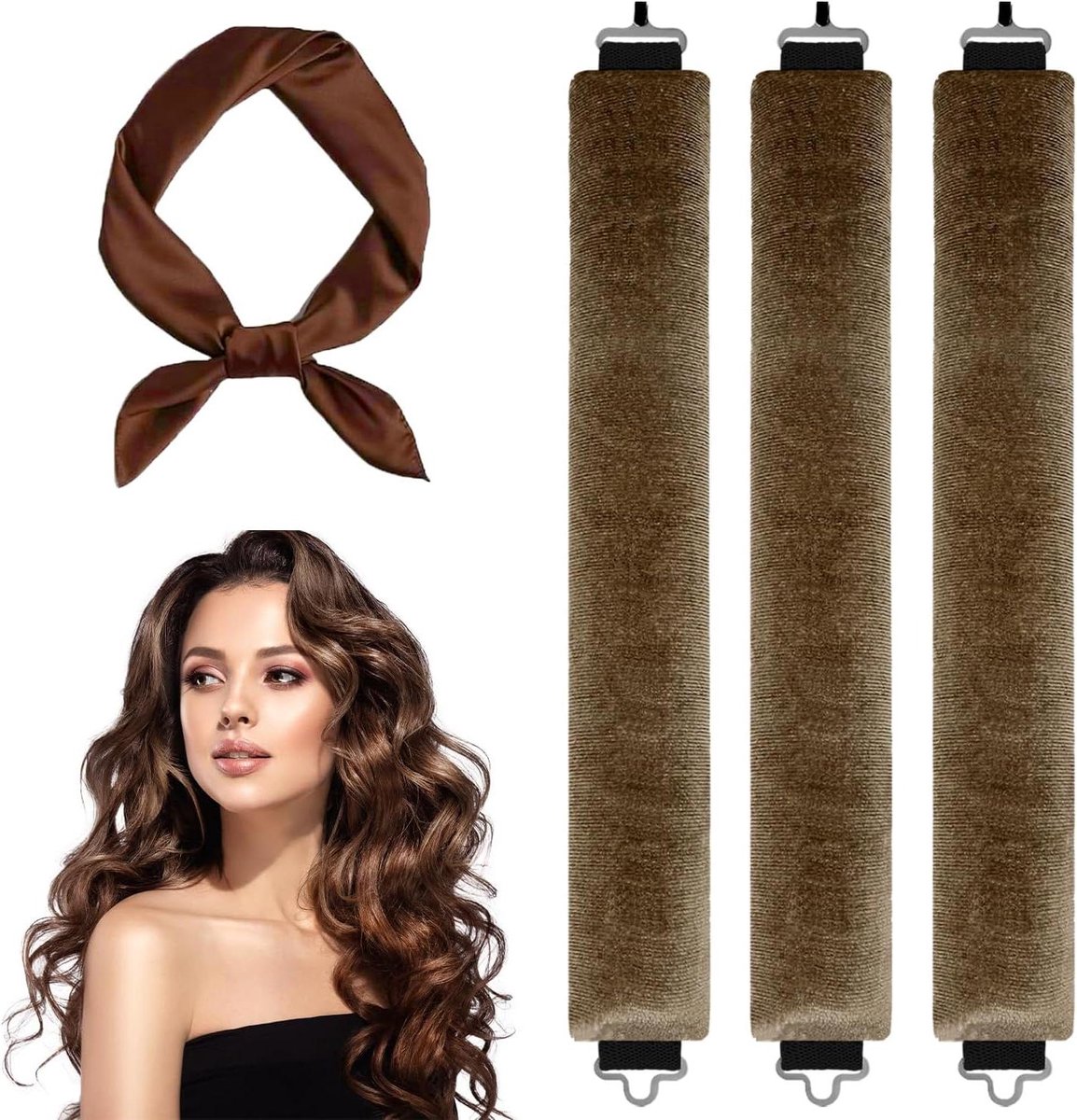 Ronte - Krultangen en Blowoutrollers voor Haar zonder Hitte - Salon Waves, Verstelbare Stylingkit - Set van 3